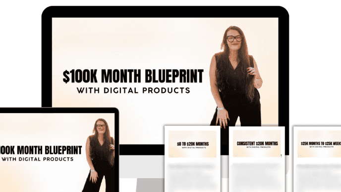 Digital marketing blueprint for $100K monthly income with digital products.