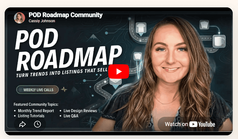 Pod Roadmap Community YouTube thumbnail with Cassidy Johnson.