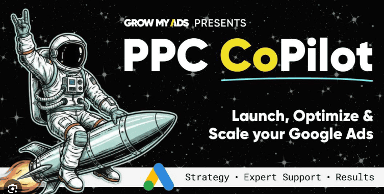 Luke Donoghue – PPC Copilot | Google Ads Astronaut riding a rocket for PPC CoPilot Google Ads tool.