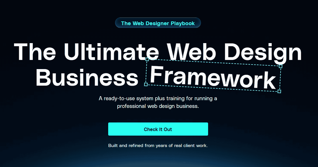 Web design business framework for online success and professional growth.